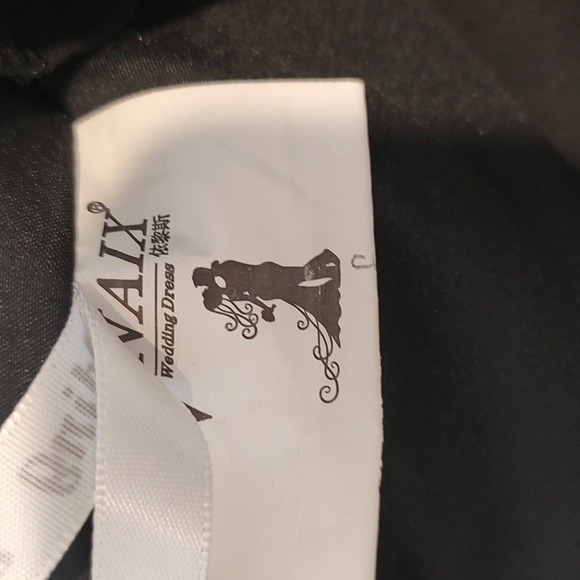 New Black One Shoulder Chiffon Gown Formal Dress M 6 S 4 Lace Top VNAIX Wedding - Picture 14 of 15